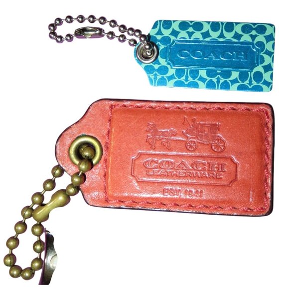 COACH Leatherware 1941 Orange Leather Large Hangtag FOB bag charm - Picture 3 of 3